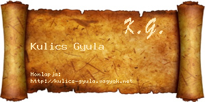 Kulics Gyula névjegykártya
