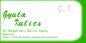 gyula kulics business card